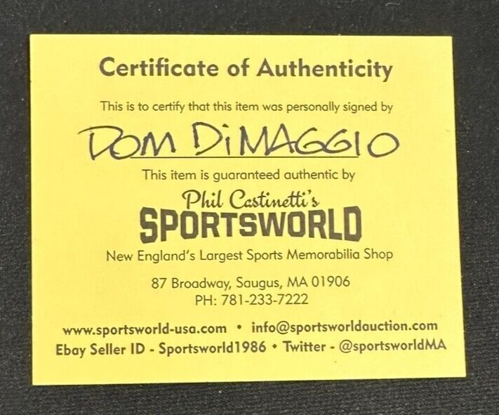 Dom DiMaggio Autographed 2004 World Series Baseball MLB Hologram