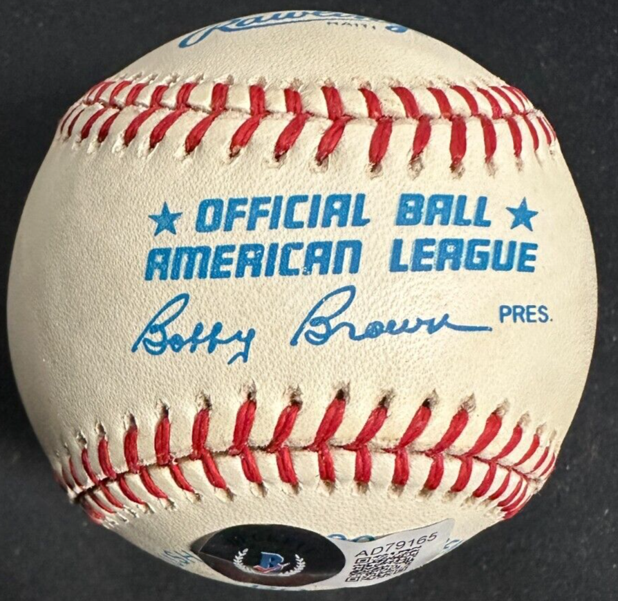 Brooks & Frank Robinson Autographed American League Baseball Orioles HOF BAS