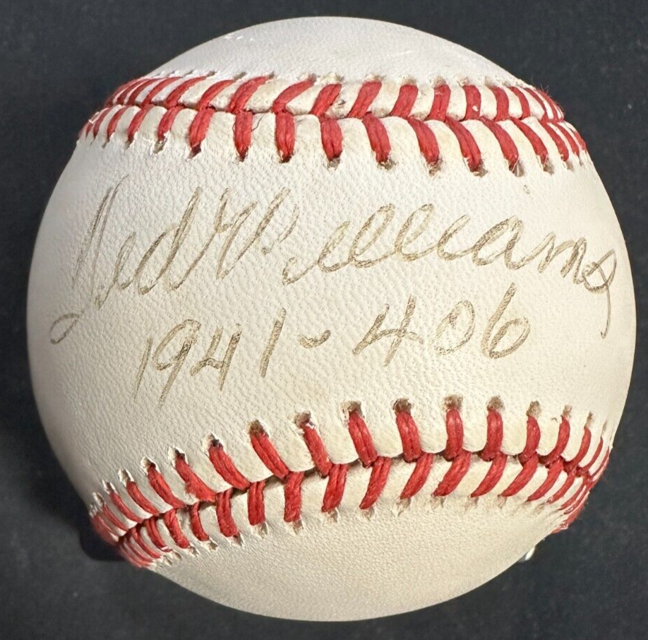 Ted Williams Autographed Bobby Brown American League Baseball W/ 1941-406 BAS