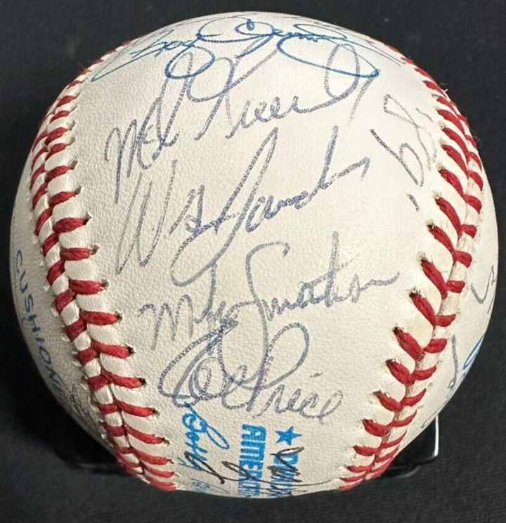 1989 Boston Red Sox Team Autographed Baseball Clemens Boggs Rice Smith