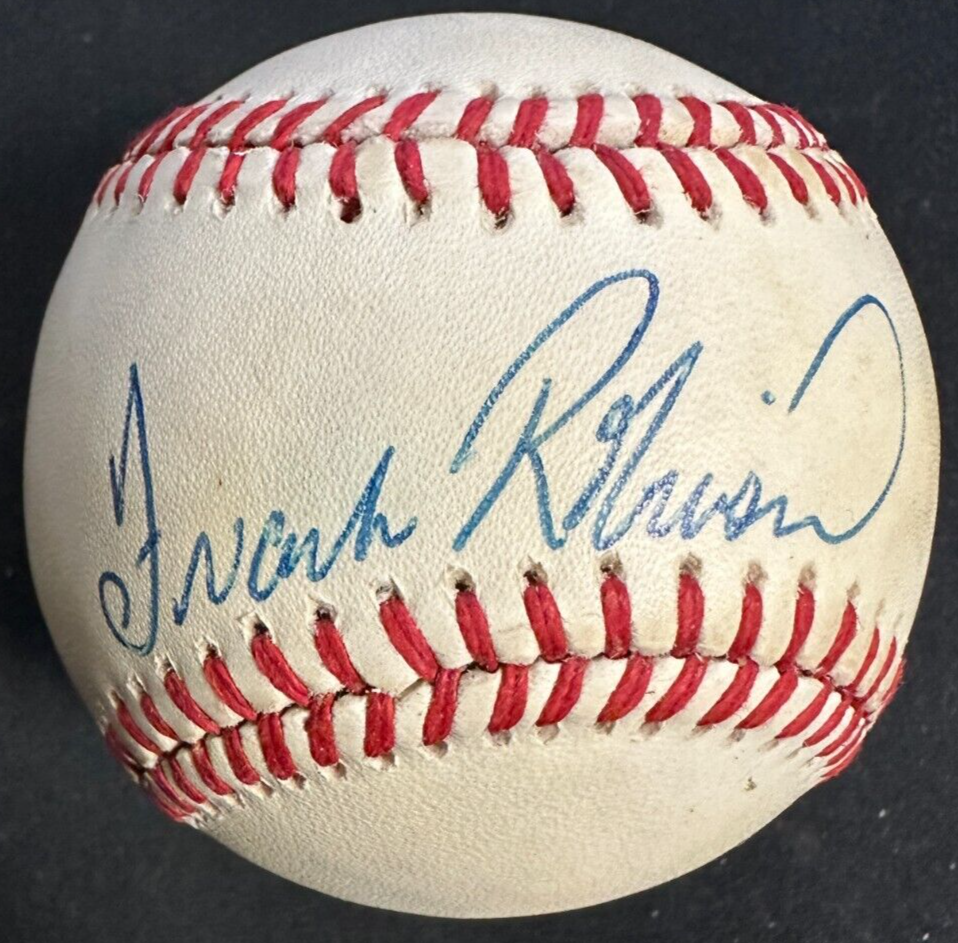 Frank Robinson Autographed American League Baseball Orioles HOF BAS