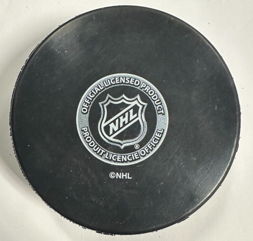 Carol Vadnais Autographed New Jersey Devils Hockey Puck NHL
