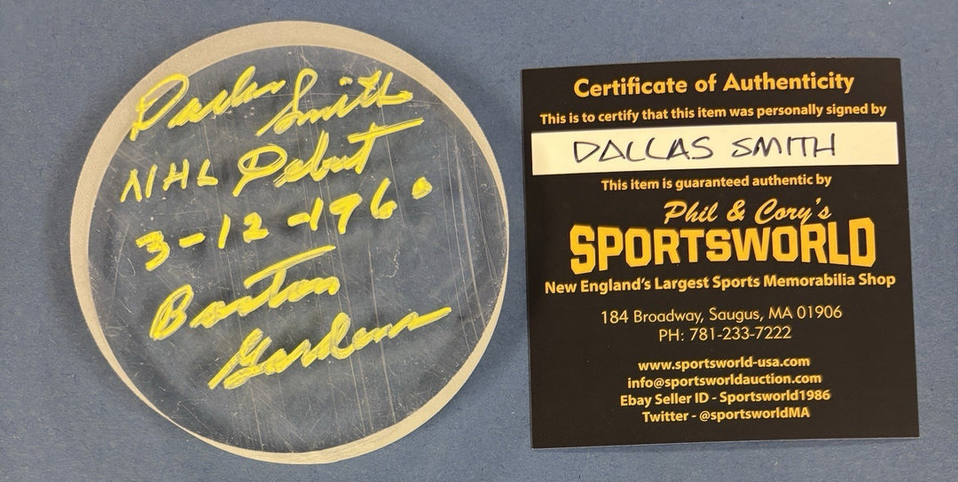 Dallas Smith NHL Debut Signed Original Boston Garden Glass Piece Sportsworld
