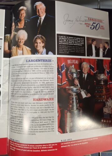 Jean Beliveau Signed 50 Year Tribute Program Montreal Canadiens HOF COA