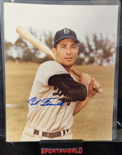 Carl Furillo Signed 8x10 Photo 1955 Brooklyn Dodgers 1953 Batting Champ COA