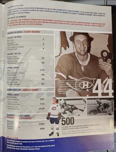 Jean Beliveau Signed 50 Year Tribute Program Montreal Canadiens HOF COA