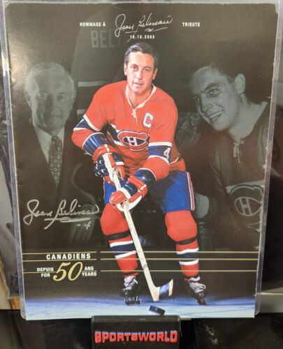 Jean Beliveau Signed 50 Year Tribute Program Montreal Canadiens HOF COA