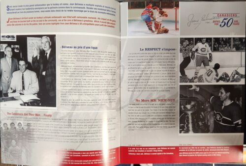 Jean Beliveau Signed 50 Year Tribute Program Montreal Canadiens HOF COA