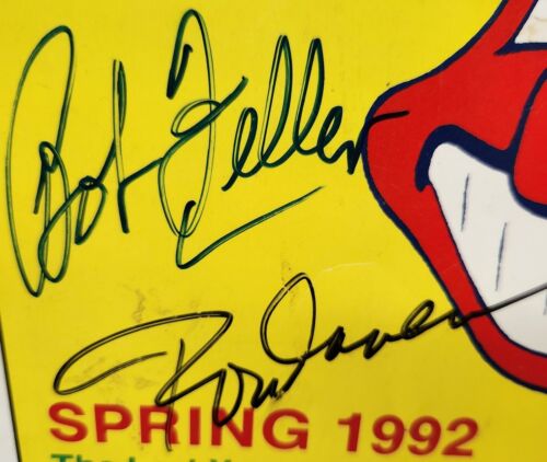 Rod Carew - Bob Feller - Sam McDowell Signed Indians Spring Training Program COA