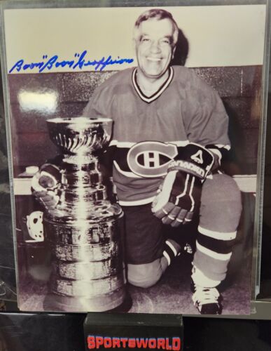 Bernie "Boom Boom" Geoffrion Signed 8x10 Photo Montreal Canadiens HOF COA