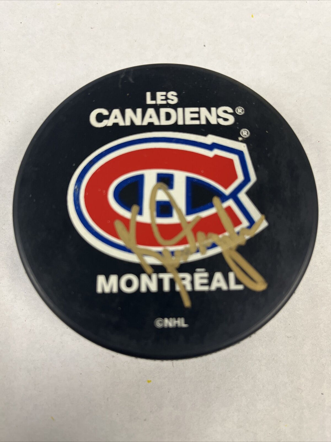 Ken Dryden Montreal Canadiens Signed Hockey Puck Beckett COA HOF