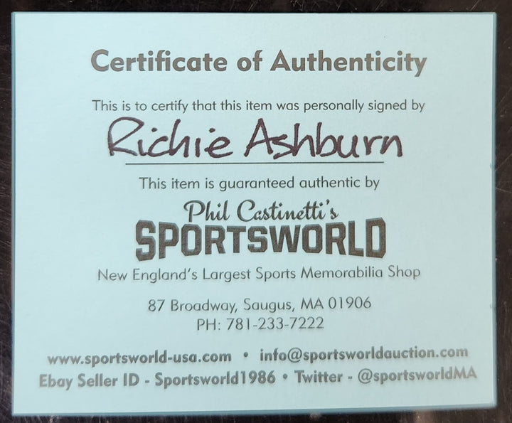Richie Ashburn Autographed National League Baseball Philadelphia Phillies HOF