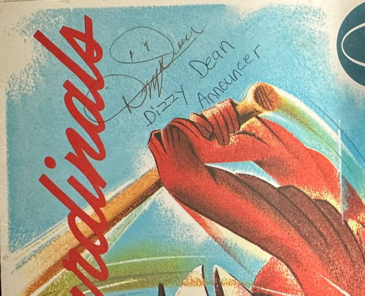 Dizzy Dean & Pee Wee Reese Autographed 1964 St. Louis Cardinals & Reds Scorecard
