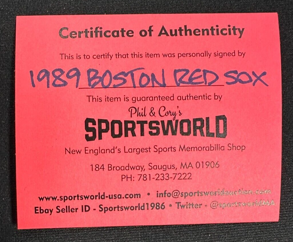 1989 Boston Red Sox Team Autographed Baseball Clemens Boggs Rice Smith