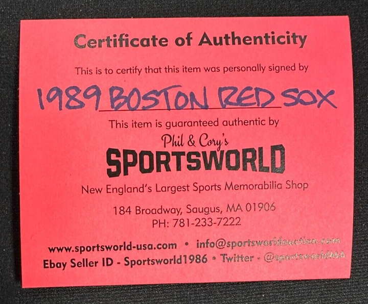 1989 Boston Red Sox Team Autographed Baseball Clemens Boggs Rice Smith