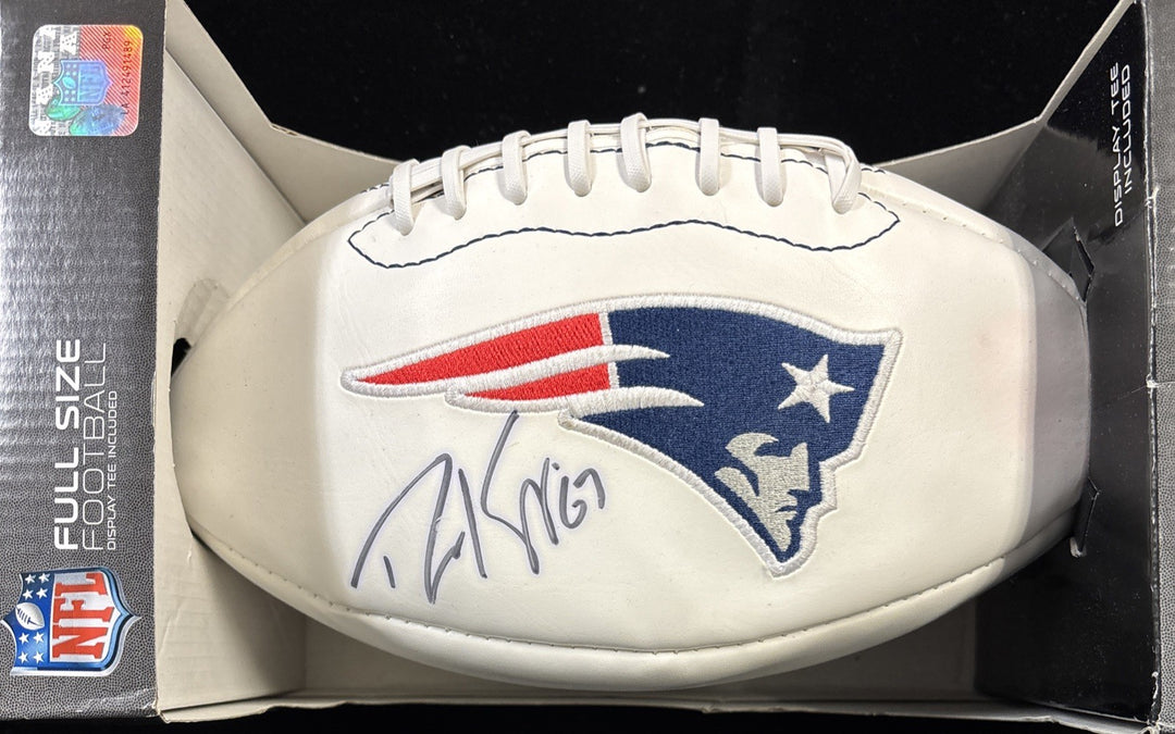 Dan Koppen New England Patriots Autographed White Panel Full Size Football COA