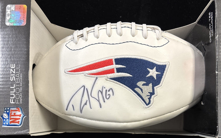 Dan Koppen New England Patriots Autographed White Panel Full Size Football COA