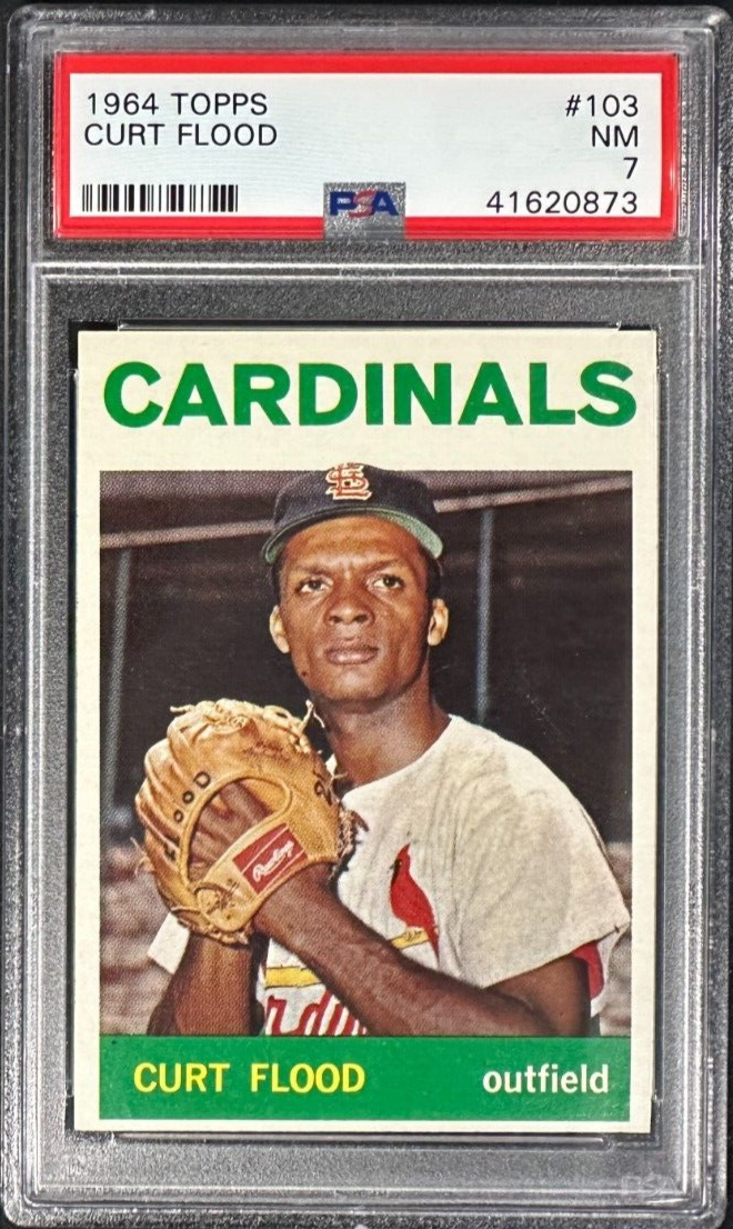 1964 Topps Curt Flood Card #103 PSA 7 NM Cardinals