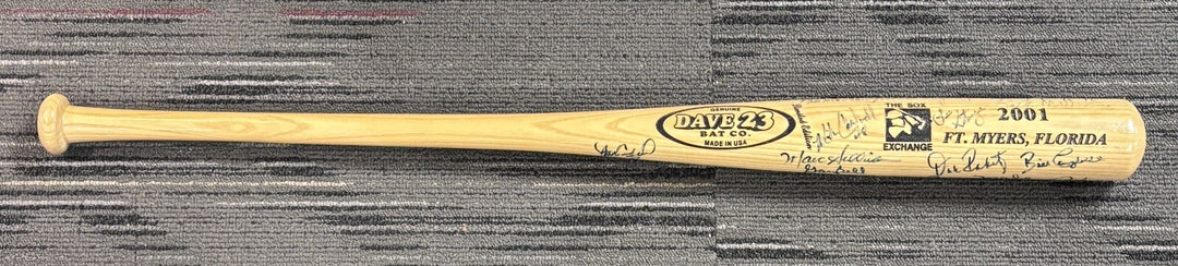 2001 Sox Exchange Fantasy Camp Signed Baseball Bat Johnny Pesky Bob Stanley Etc.
