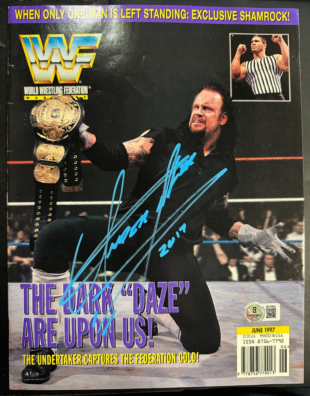 June 1997 WWE Full Magazine Autographed by The Undertaker BAS