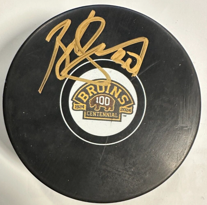 Bob Sweeney Autographed Boston Bruins 100th Anniversary Hockey Puck NHL