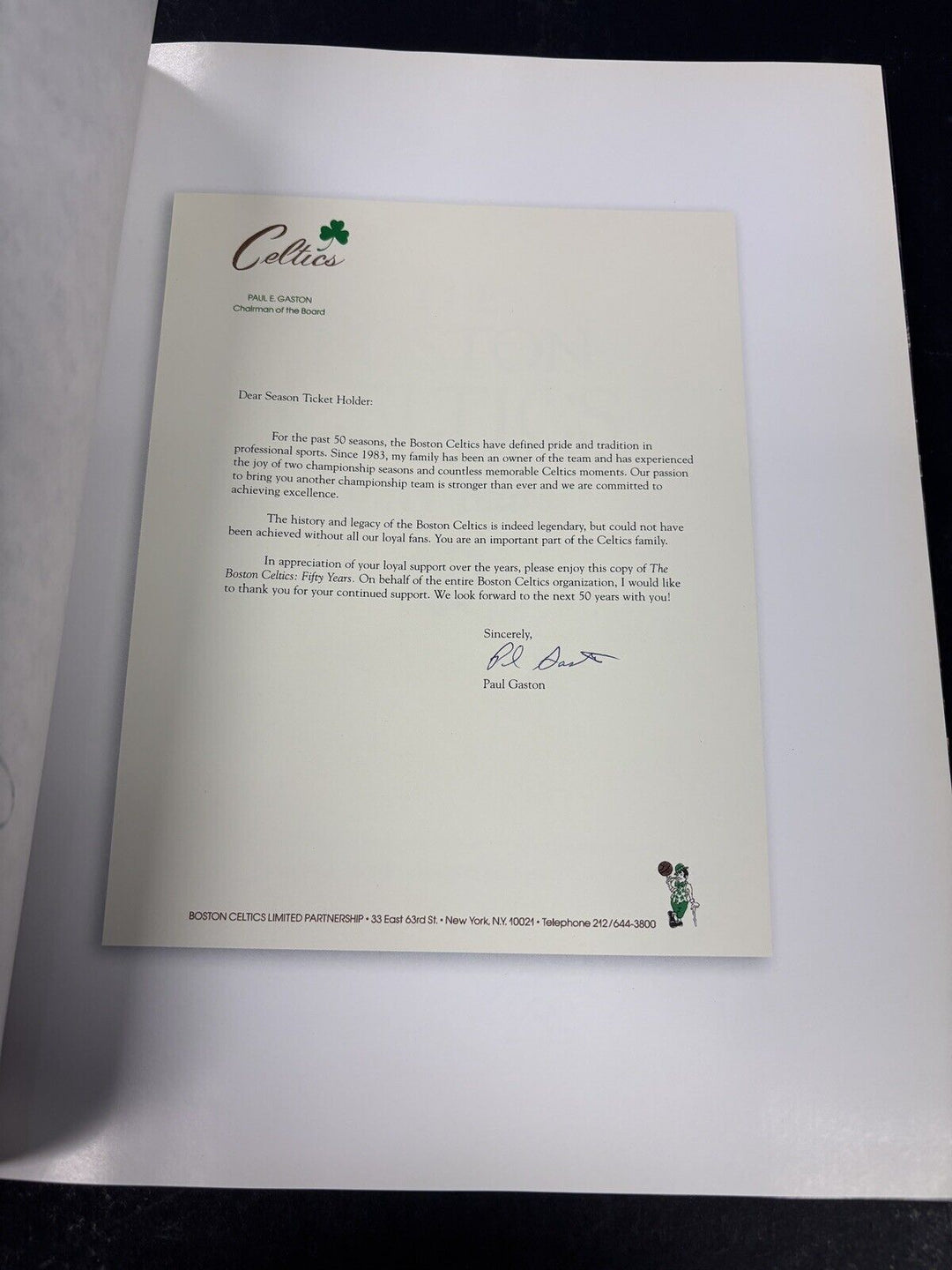 Boston Celtics 50 Years Book Signed By Larry Bird Sportsworld