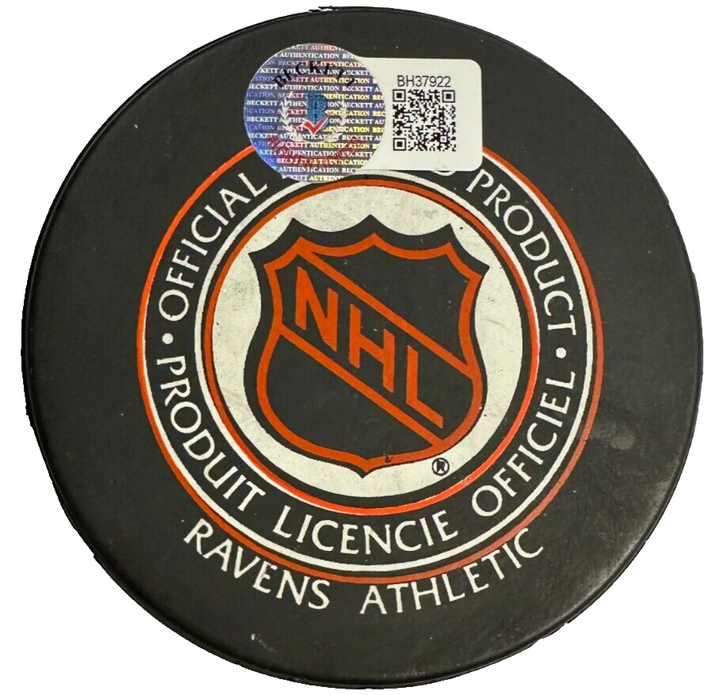 Dave Tiger Williams Autographed Toronto Maple Leafs Hockey Puck BAS