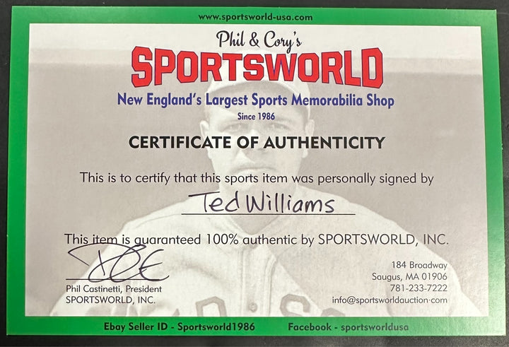 Ted Williams Autographed 1990 Sports Illustrated Magazine Framed HOF Red Sox