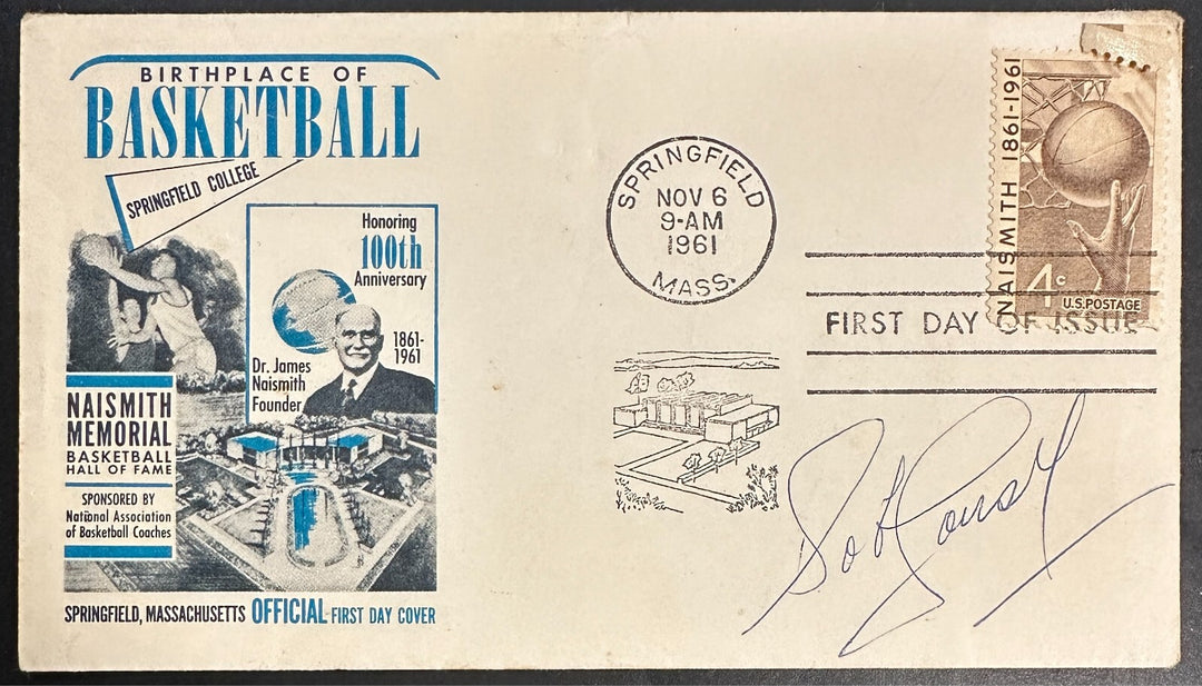 Bob Cousy Autographed 1961 Basketball Hall of Fame FDC Cachet Celtics HOF BAS