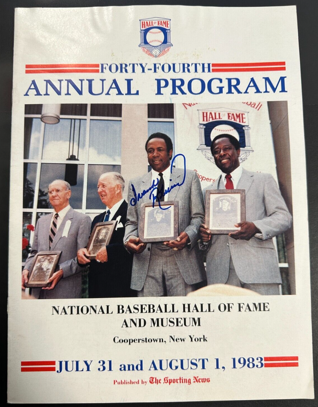 1983 Baseball Hall of Fame Autographed Program Frank Robinson BAS