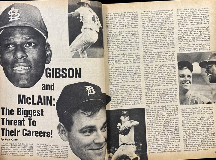 1969 Sport Reviews Baseball Magazine Bob Gibson and Denny McLain Cover