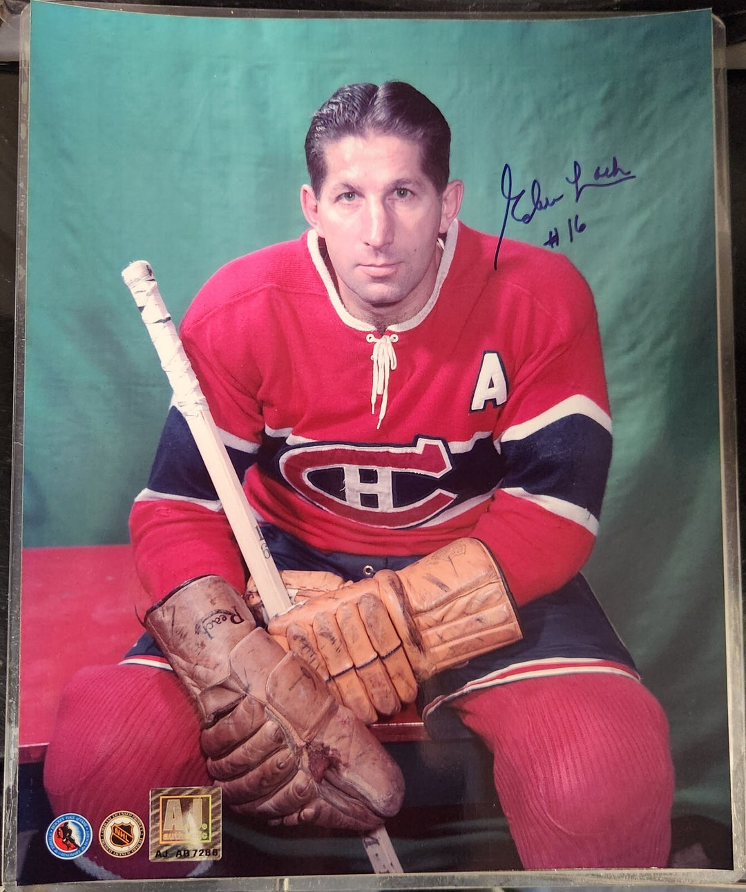 Elmer Lach Signed 8x10 Photo Montreal Canadiens HOF COA