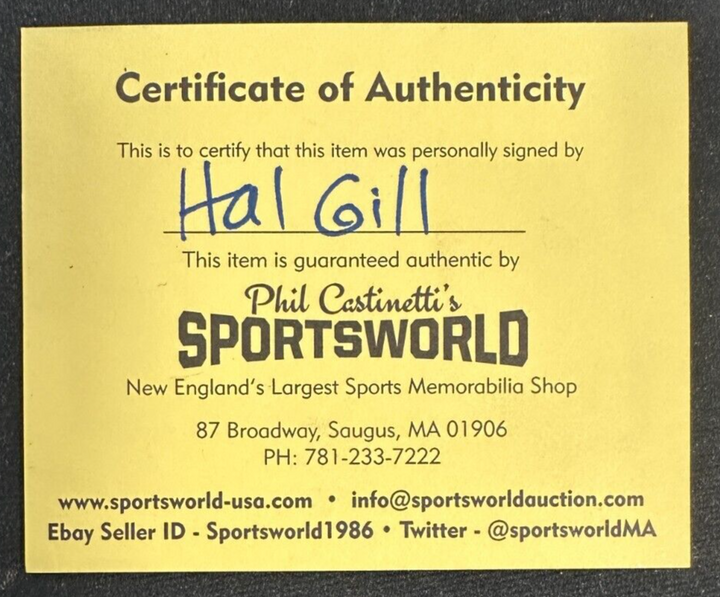 Hal Gill Autographed Boston Bruins Hockey Puck NHL