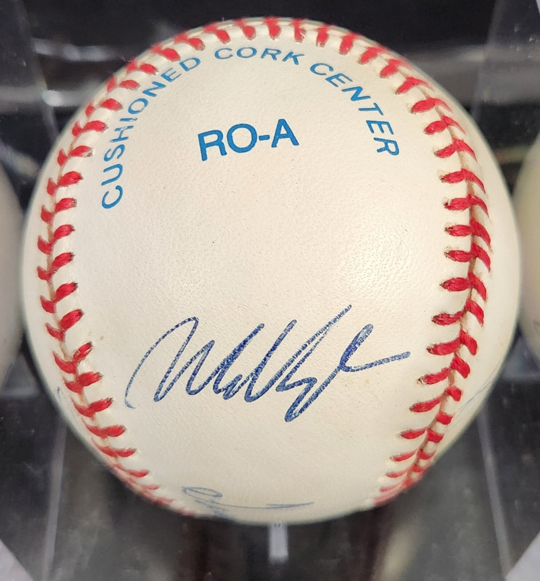 Frank Robinson - Fred Lynn - Mo Vaughn - Jose Canceco Signed A.L. Baseball COA 