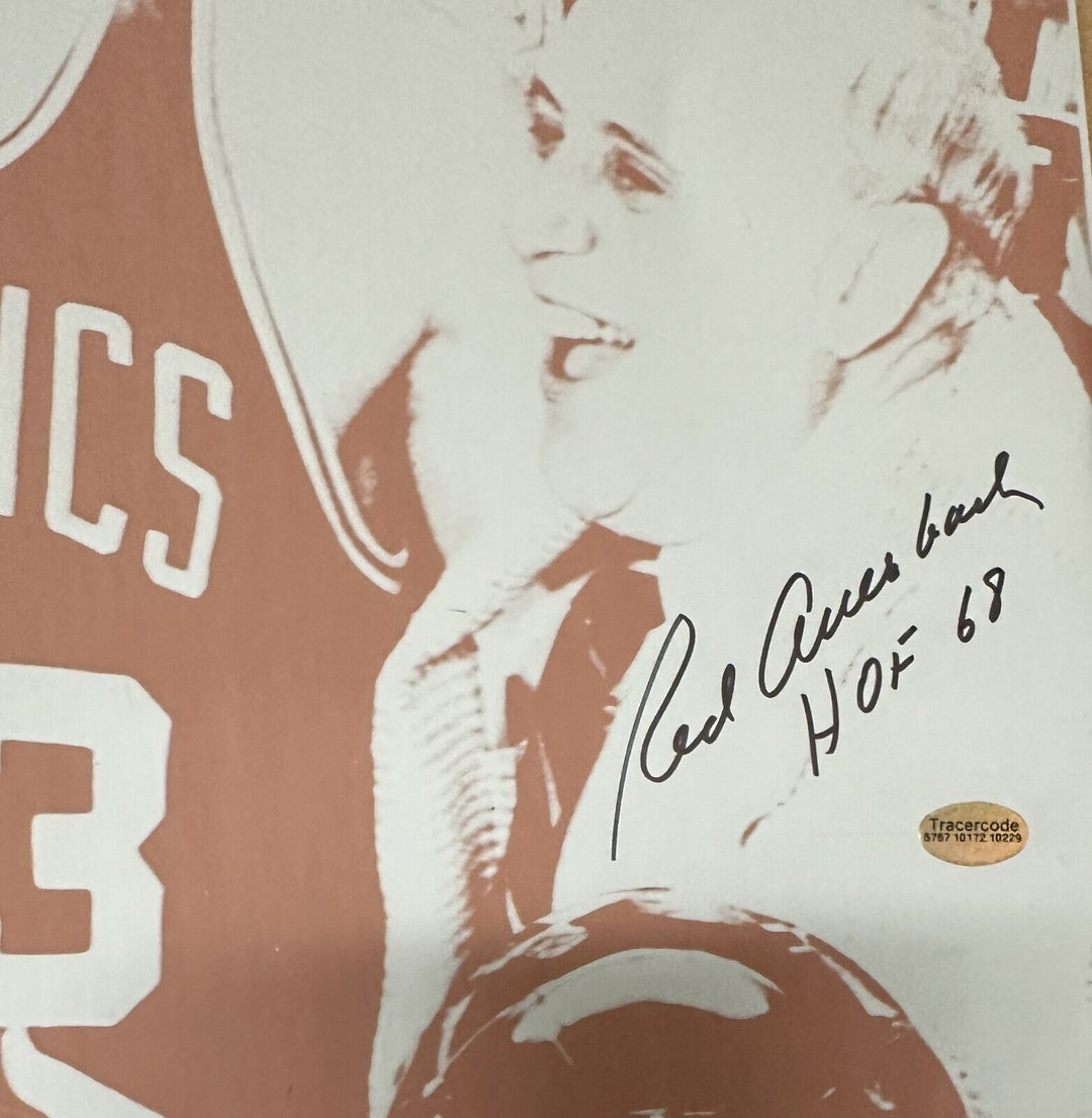 Red Auerbach W/ HOF 68 & Larry Bird Signed Original Boston Globe Printing Plate