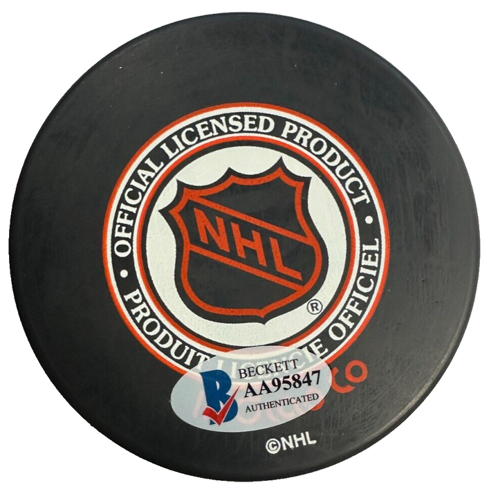 Bill Lesuk Autographed Los Angeles Kings Hockey Puck BAS NHL
