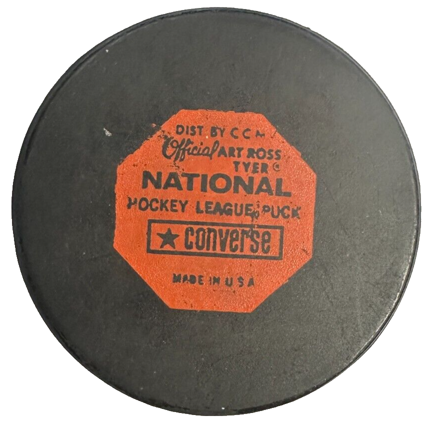 Vintage 1968-76 Boston Bruins Art Ross Converse Game Hockey Puck NHL