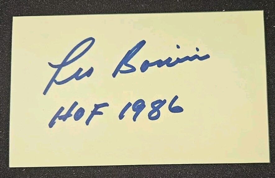 Leo Boivin Signed 3x5 Index Card Auto Boston Bruins HOF COA