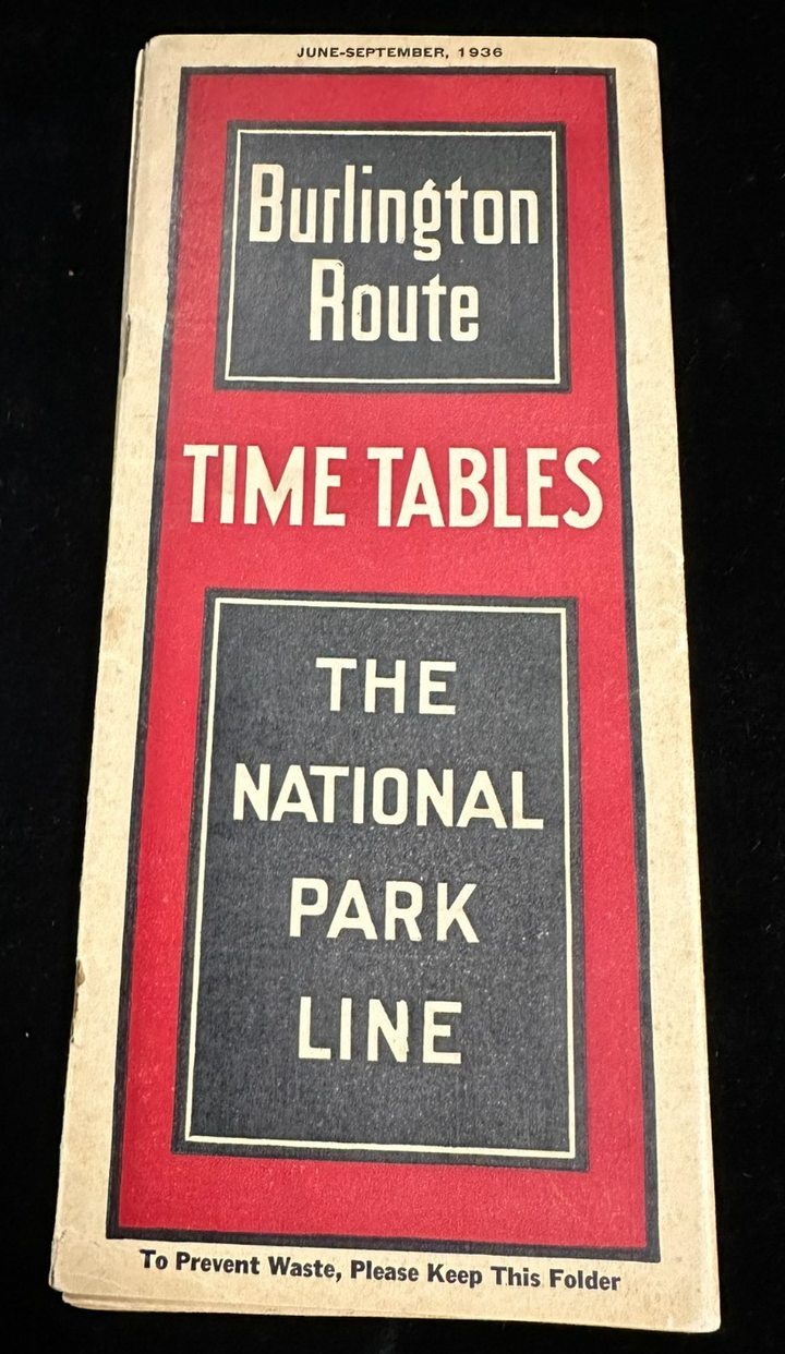 Vintage 1929 Burlington Route Train Time Tables Everywhere West Centerfold Map