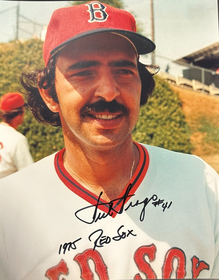 Dick Drago Autographed Boston Red Sox 8x10 Photo W/ 75 Red Sox Insc