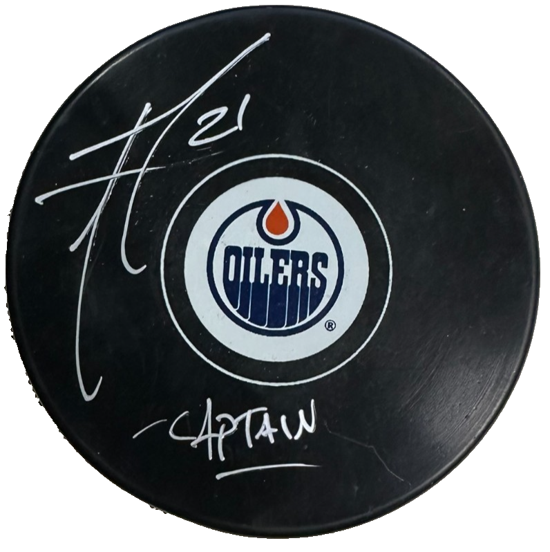 Andrew Ference Autographed Edmonton Oilers Hockey Puck JSA W/ Captain Insc
