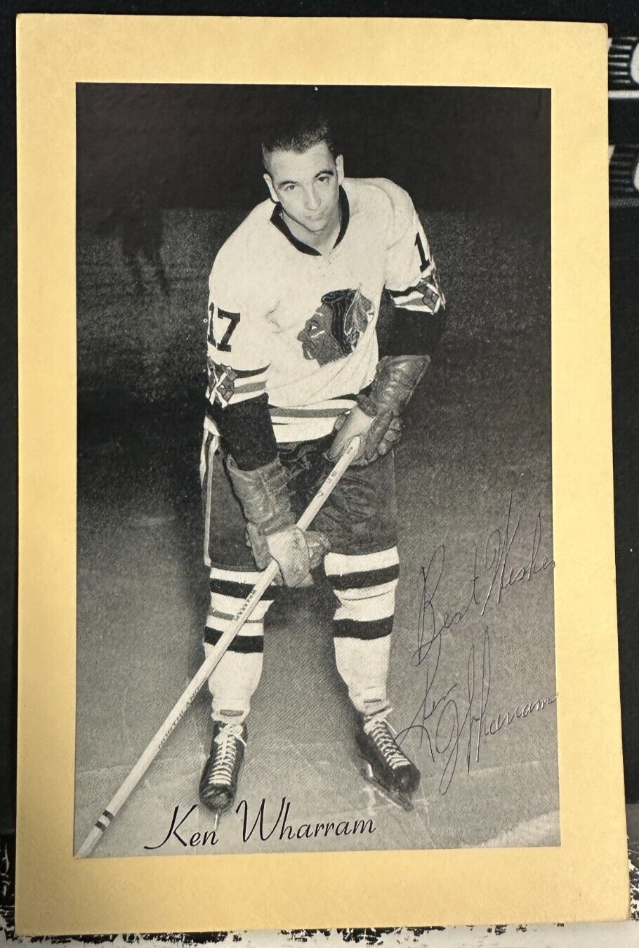 Ken Wharram Autographed 1944-63 Beehive Group II Card Chicago Blackhawks
