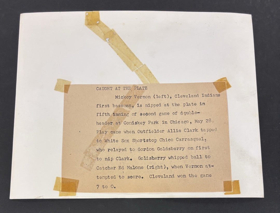 1957 Original 7x9 Newspaper Wire Photo Mickey Vernon Cleveland Indians