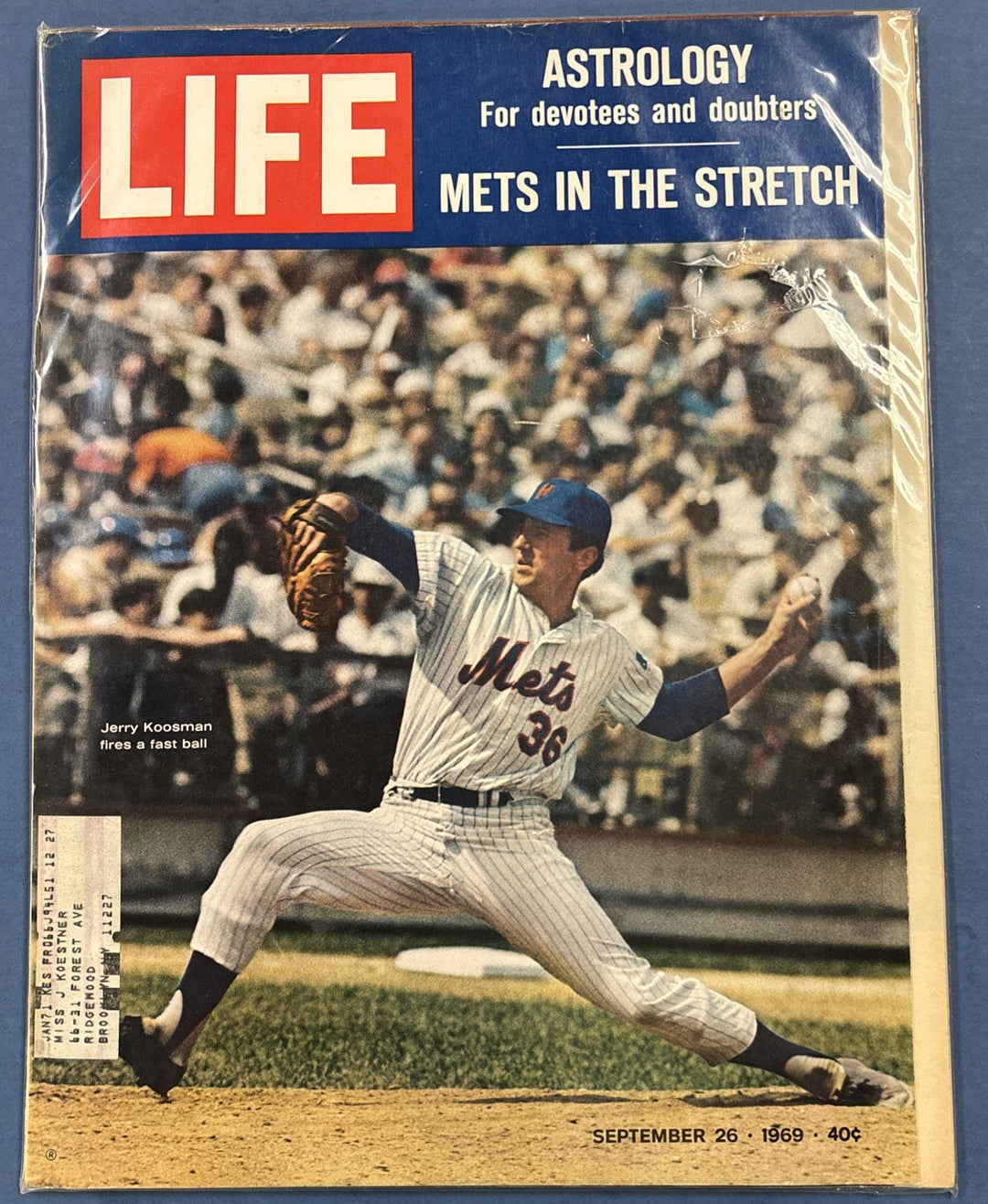 Life Magazine Vintage Jerry Koosman Fires A Fast Ball September 26 1969