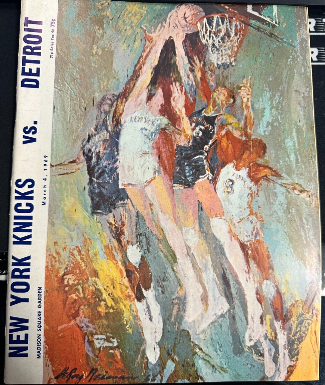 March 4, 1969 New York Knicks Vs the Boston Detroit Pistons Program NBA