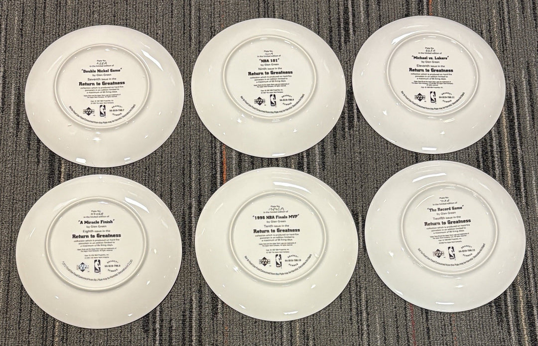 Michael Jordan Upper Deck Return To Greatness Porcelain Plate Set Of 12