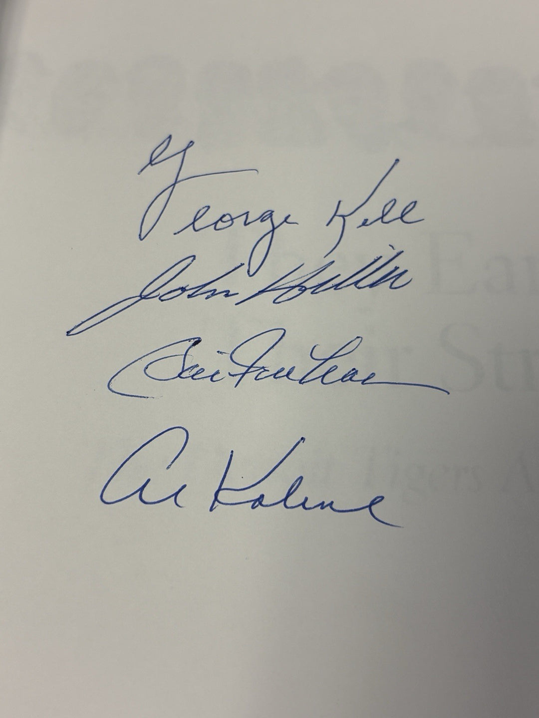 Al Kaline Kell Freehan Signed They Earned Their Stripes Tigers All-Time Book