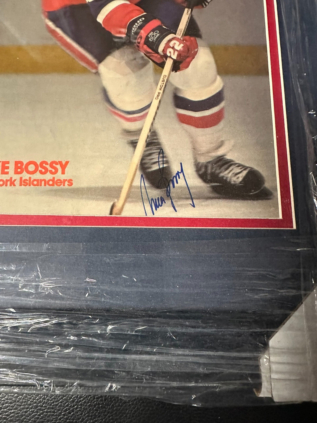 Mike Bossy Autographed New York Islanders 8x10 Photo Framed BAS HOF