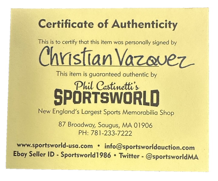 Christian Vazquez Autographed Breast Cancer Mother's Day Baseball Boston Red Sox