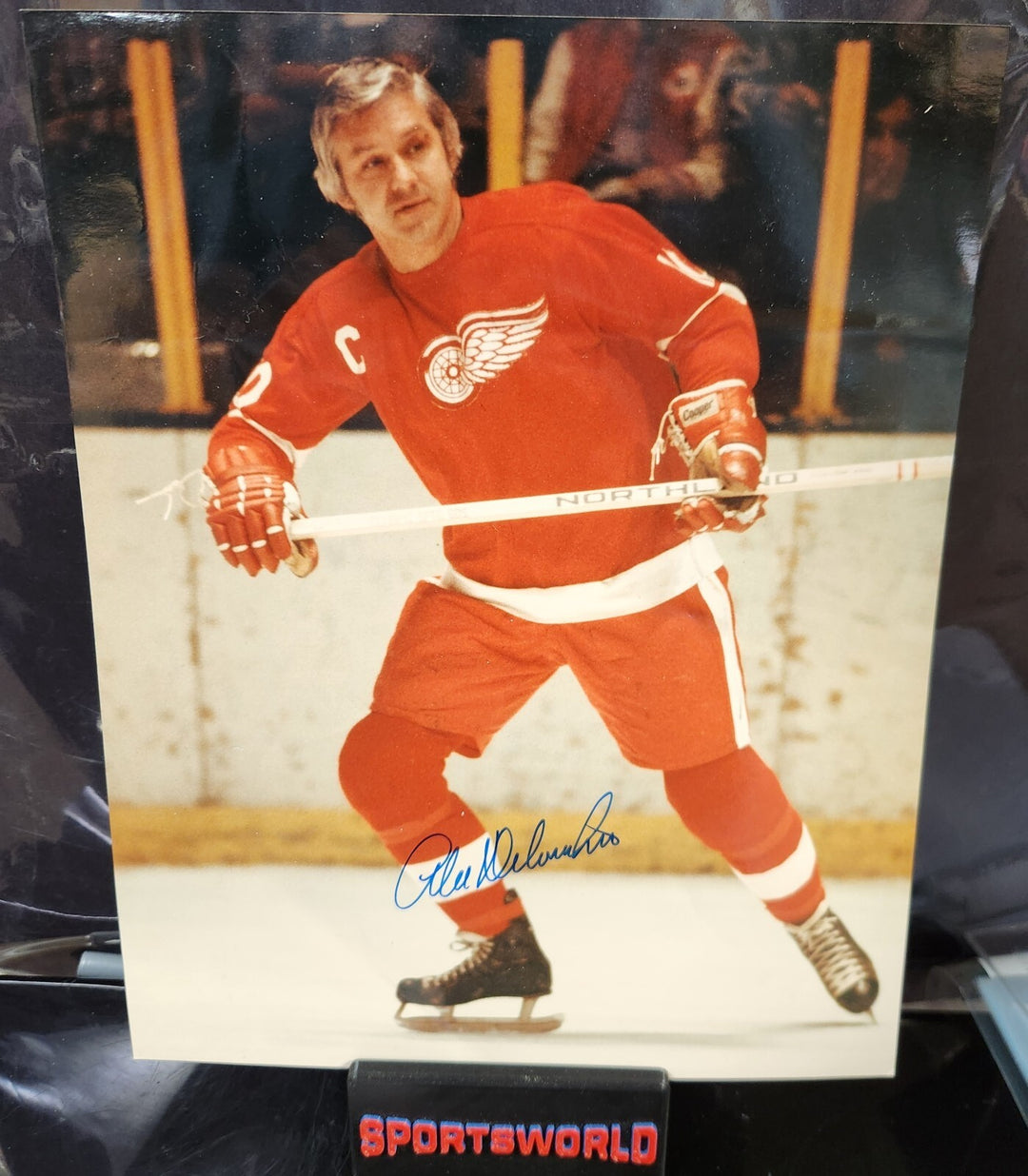 Alex Delvecchio Signed 8x10 Photo Detroit Red Wings HOF COA